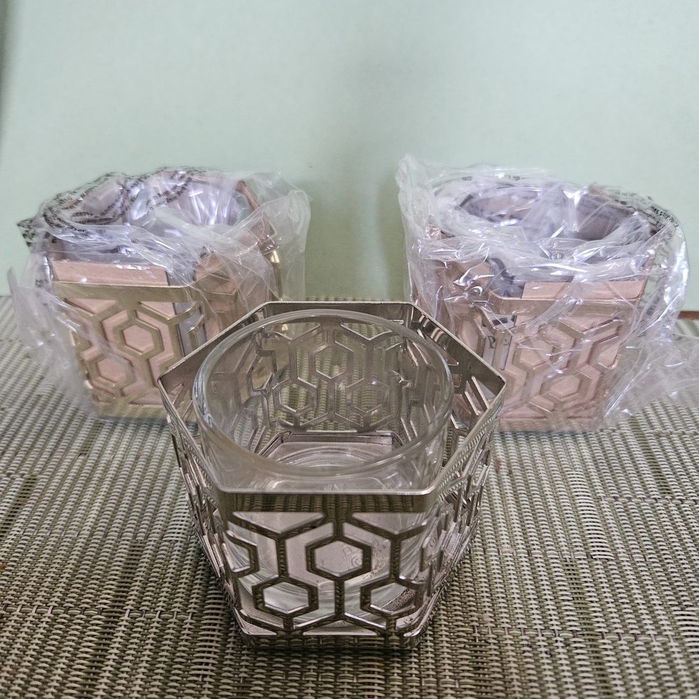 Partylite Honeycomb Votive Holder Trio